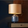 Kersey Cobalt Glass Table Lamp With Gold Shade