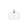 Laxfield Clear Glass & Bright Nickel Medium Pendant