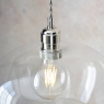 Laxfield Clear Glass & Bright Nickel Medium Pendant