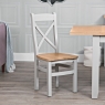 Elveden Cross Back Dining Chair Wood Seat Grey Lifestyle