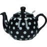 London Pottery Farmhouse Teapot 4 Cup Black White Spot
