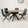 Milden Round Extending Dining Table 120-160cm & 4 Nobo Swivel Chairs
