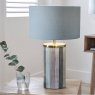 Distressed Sage Wood Tall Table Lamp