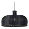 Black Rattan Dome Pendant