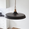 Farnham Matt Black & Satin Gold Mid Century Pendant