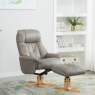 Deben Swivel Chair & Footstool Grey Plush