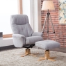 Deben Swivel Chair & Footstool Lisbon Silver