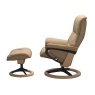 Stressless Mayfair M Signature Chair Paloma Sand & Oak Stain with Footstool