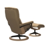 Stressless Mayfair M Signature Chair Paloma Sand & Oak Stain with Footstool