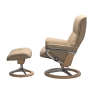 Stressless Mayfair Signature M Chair with Footstool Paloma Beige & Oak