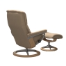 Stressless Mayfair Signature M Chair with Footstool Paloma Beige & Oak
