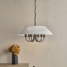 Sivian 6 Light Matt Black Pendant with Shade