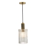 Dar Nikolas Ribbed Cylinder Pendant Solid Brass