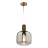 Dar Nikolas Pendant Smoked Glass Brass