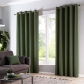 Fusion Sorbonne Eyelet Headed Curtain Lined Bottle Green