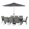 Bramblecrest Modica Rectangular Garden Dining Table & 8 Dining Chairs With Season Proof Cushions