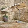 TRURO 3M SQUARE SIDE PARASOL WITH LIGHTS, GRANITE BASE & COVER - SAND