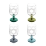 Orla Kiely Atomic Flower Set of 4 Wine Glasses - Green