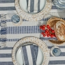 Walton & Co Wide Stripe Tablecloth Flint Blue - 150 x 240cm