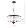 Laura Ashley Elkwood 3 Light Pendant Black