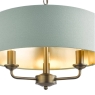 Laura Ashley Sorrento 3 Light Chandelier Matt Antique Brass Green Shade