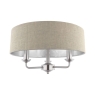 Laura Ashley Sorrento 3 Light Semi Flush Satin Nickel & Natural Shade