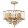 Laura Ashley Vienna Crystal & Antique Brass 3 Light Semi Flush Ceiling Light