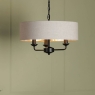 Laura Ashley Sorrento 3 Light Pendant Matt Black with Shade