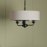 Laura Ashley Sorrento 3 Light Pendant Matt Black with Shade