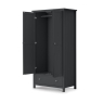 Marley 2 Door Wardrobe Anthracite Open