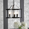 Laura Ashley Harrington 3 Light Pendant Matt Black