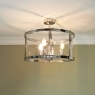 Laura Ashley Harrington 3 Light Semi Flush Polished Nickel