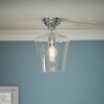 Laura Ashley Ockley Semi Flush Polished Chrome Glass