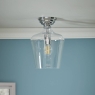 Laura Ashley Ockley Semi Flush Polished Chrome Glass