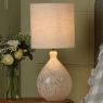 Laura Ashley Confetti Table Lamp White Art Glass & Silver Shade