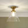 Laura Ashley Isaac Semi Flush Antique Brass 