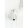 Brabantia Newlcon Pedal Bin 20L Plastic Bucket Brilliant Steel