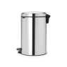 Brabantia Newlcon Pedal Bin 20L Plastic Bucket Brilliant Steel