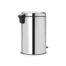 Brabantia Newlcon Pedal Bin 20L Plastic Bucket Brilliant Steel