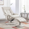 Bradfield Swivel Recliner Chair & Footstool Mushroom Plush