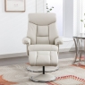 Bradfield Swivel Recliner Chair & Footstool Mushroom Plush