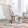 Bradfield Swivel Recliner Chair & Footstool Mushroom Plush