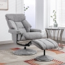 Bradfield Swivel Recliner Chair & Footstool Lisbon Rock