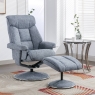 Bradfield Swivel Recliner Chair & Footstool Lisbon Marine