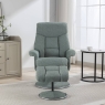 Bradfield Swivel Recliner Chair & Footstool Lisbon Teal