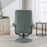 Bradfield Swivel Recliner Chair & Footstool Lisbon Teal