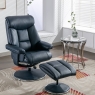 Bradfield Swivel Recliner Chair & Footstool Navy