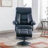 Bradfield Swivel Recliner Chair & Footstool Navy