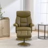 Bradfield Swivel Recliner Chair & Footstool Olive Green