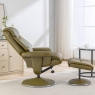 Bradfield Swivel Recliner Chair & Footstool Olive Green